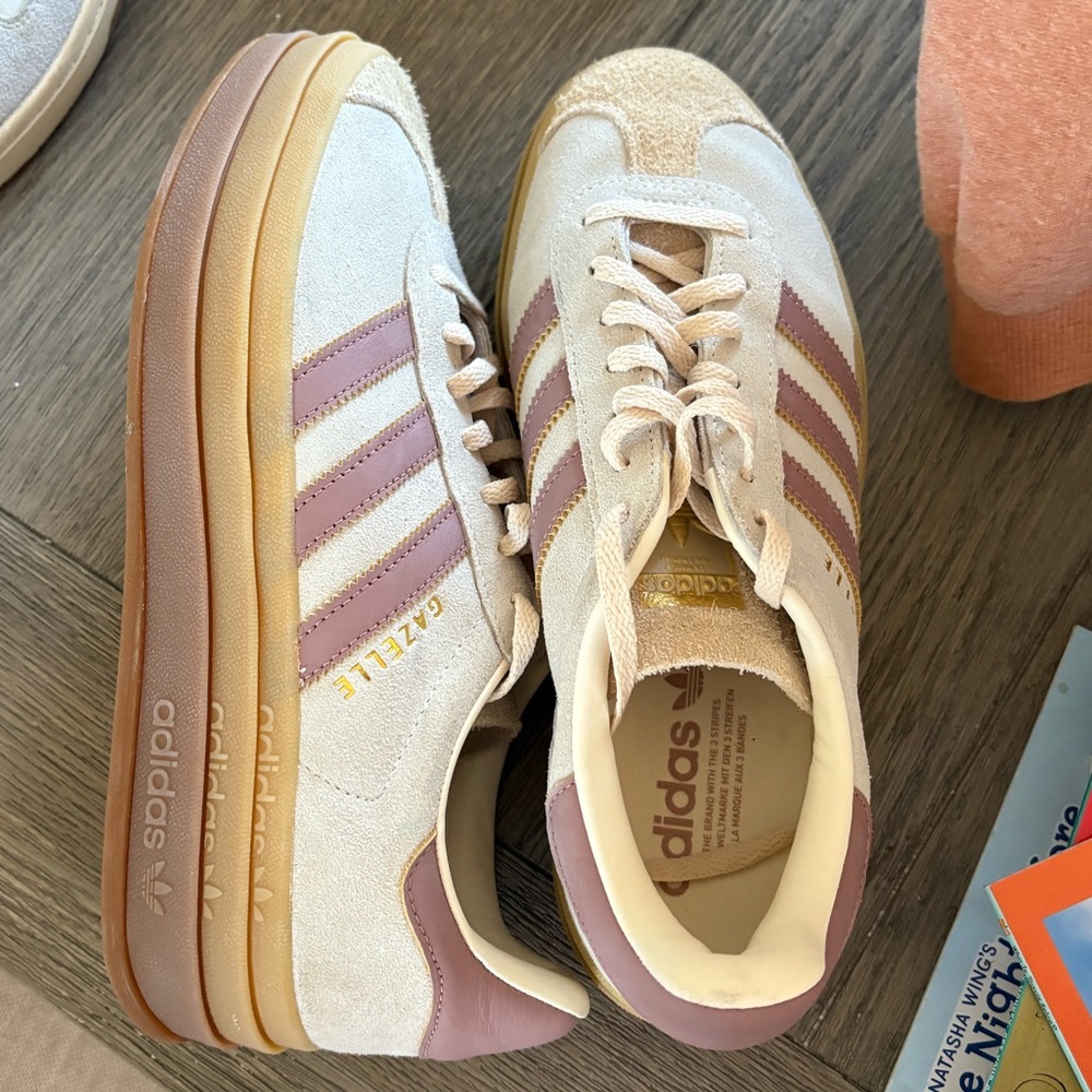 adidas Gazelle Sneakers Cream and Mauve Pink
